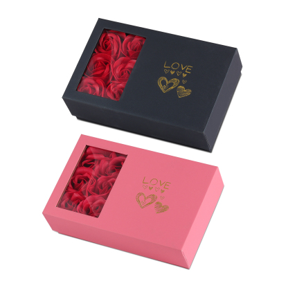 Enchanted Rose Jewelry Box Gift Package Black Pink