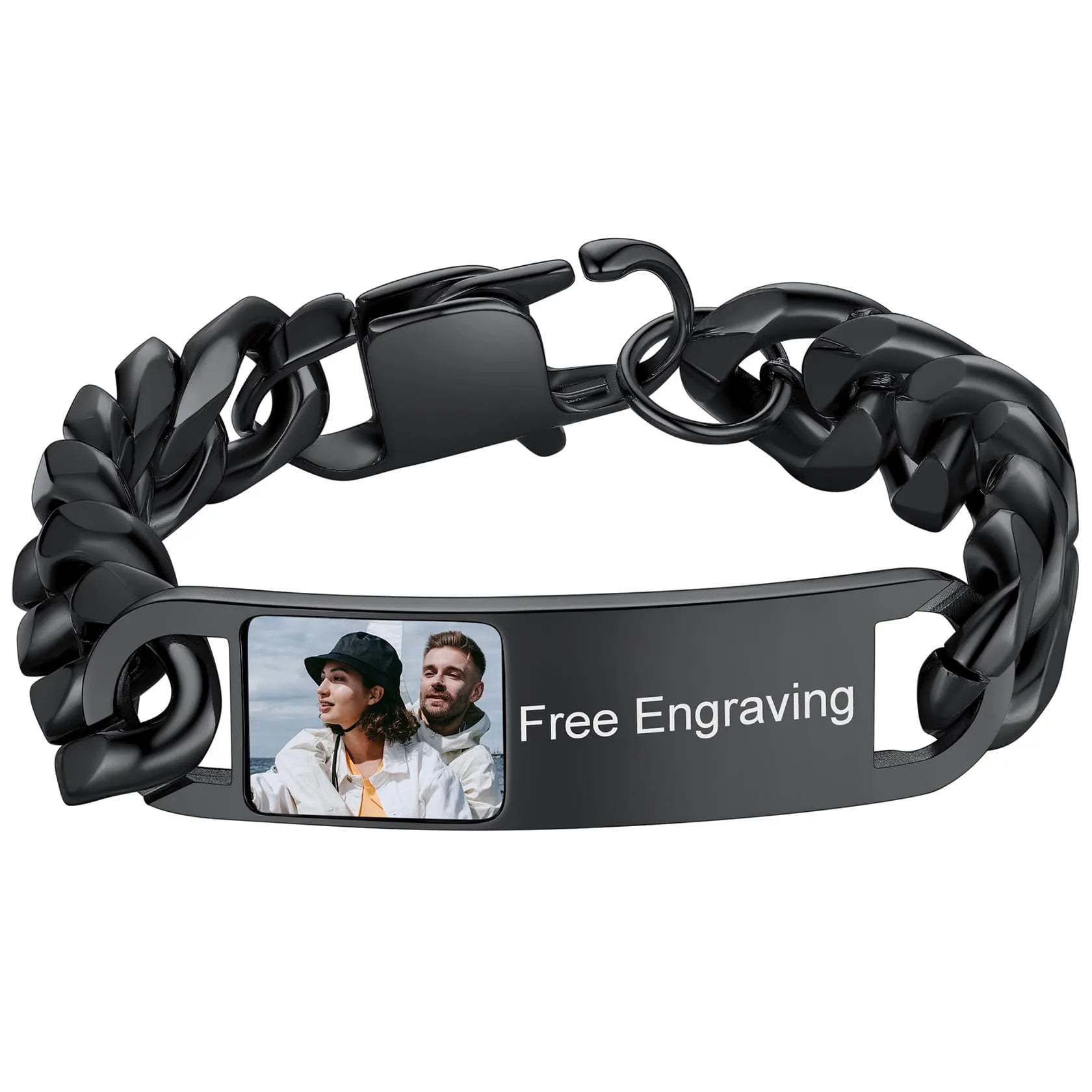 Personalized Name Picture Bracelets ID Bracelets for Men