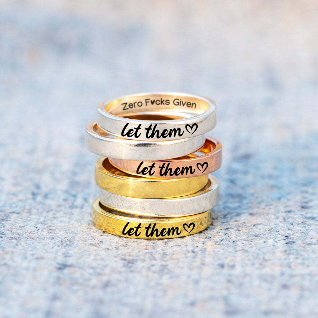 Let Them Zero F♥cks Given Mantra Ring