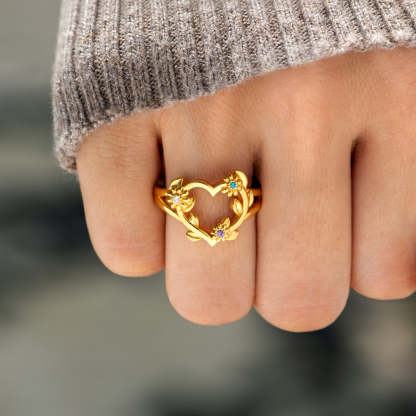 Heart Flowers Ring