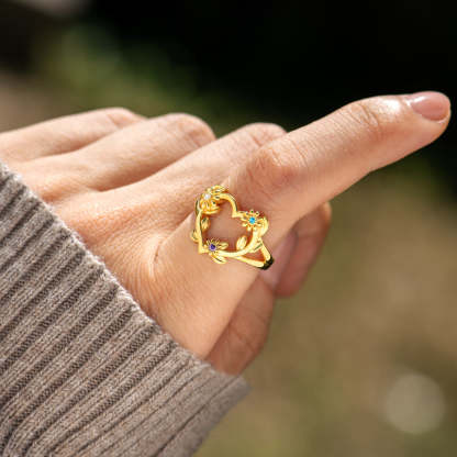Heart Flowers Ring