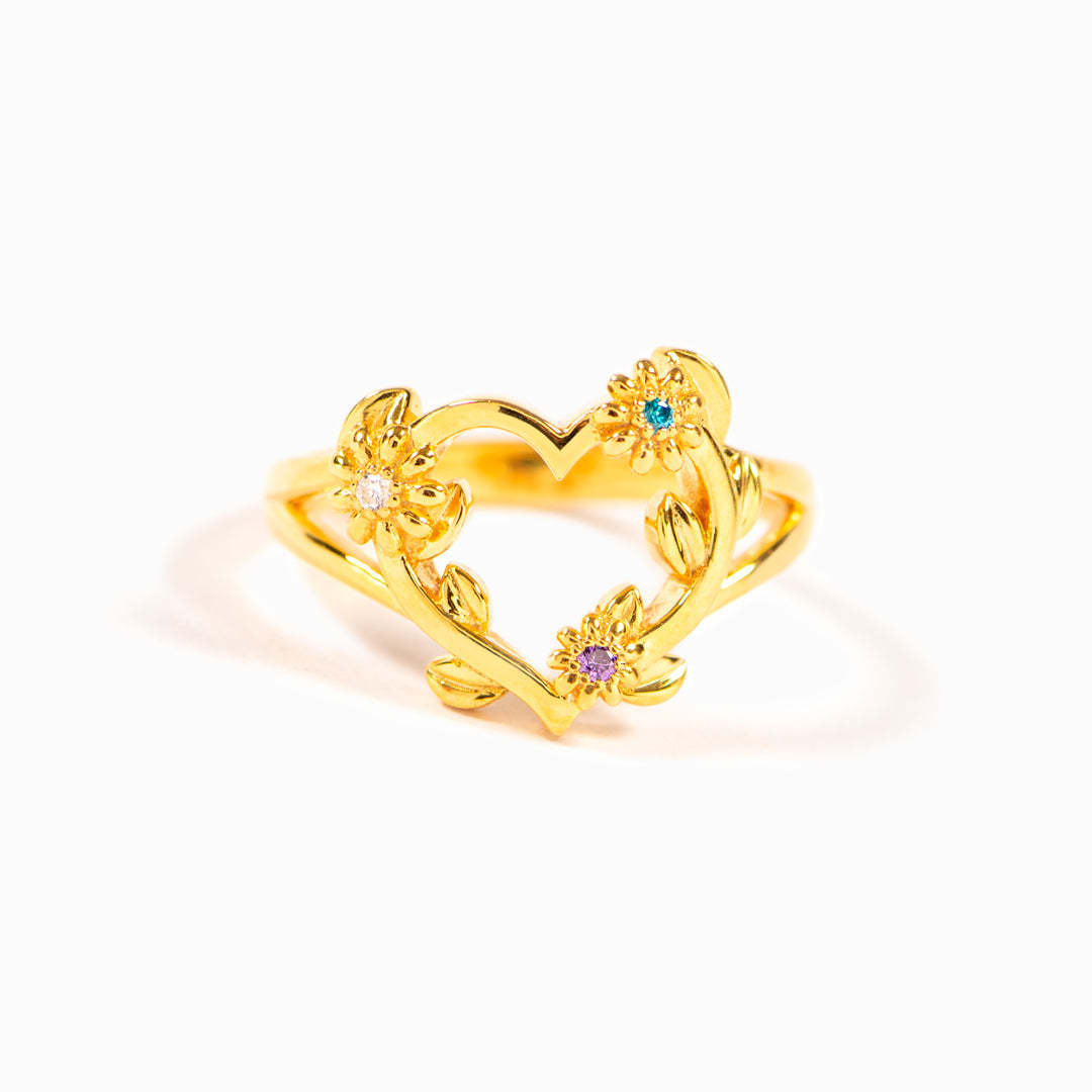 Heart Flowers Ring