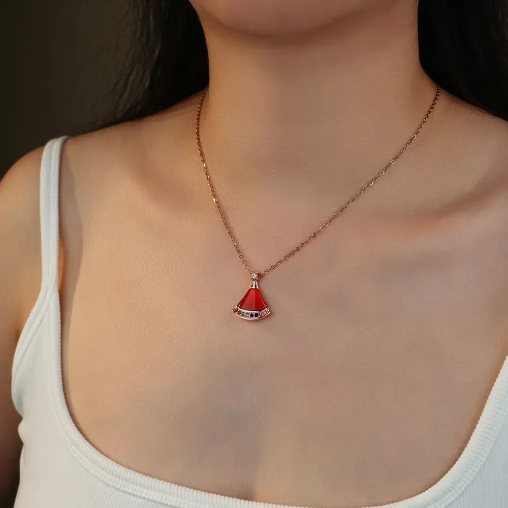 Mom`s Gift Christmas Hat Birthstone Necklace