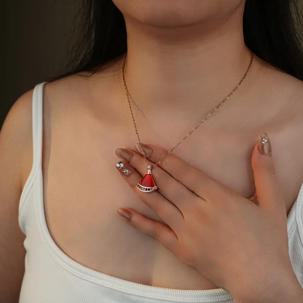 Mom`s Gift Christmas Hat Birthstone Necklace