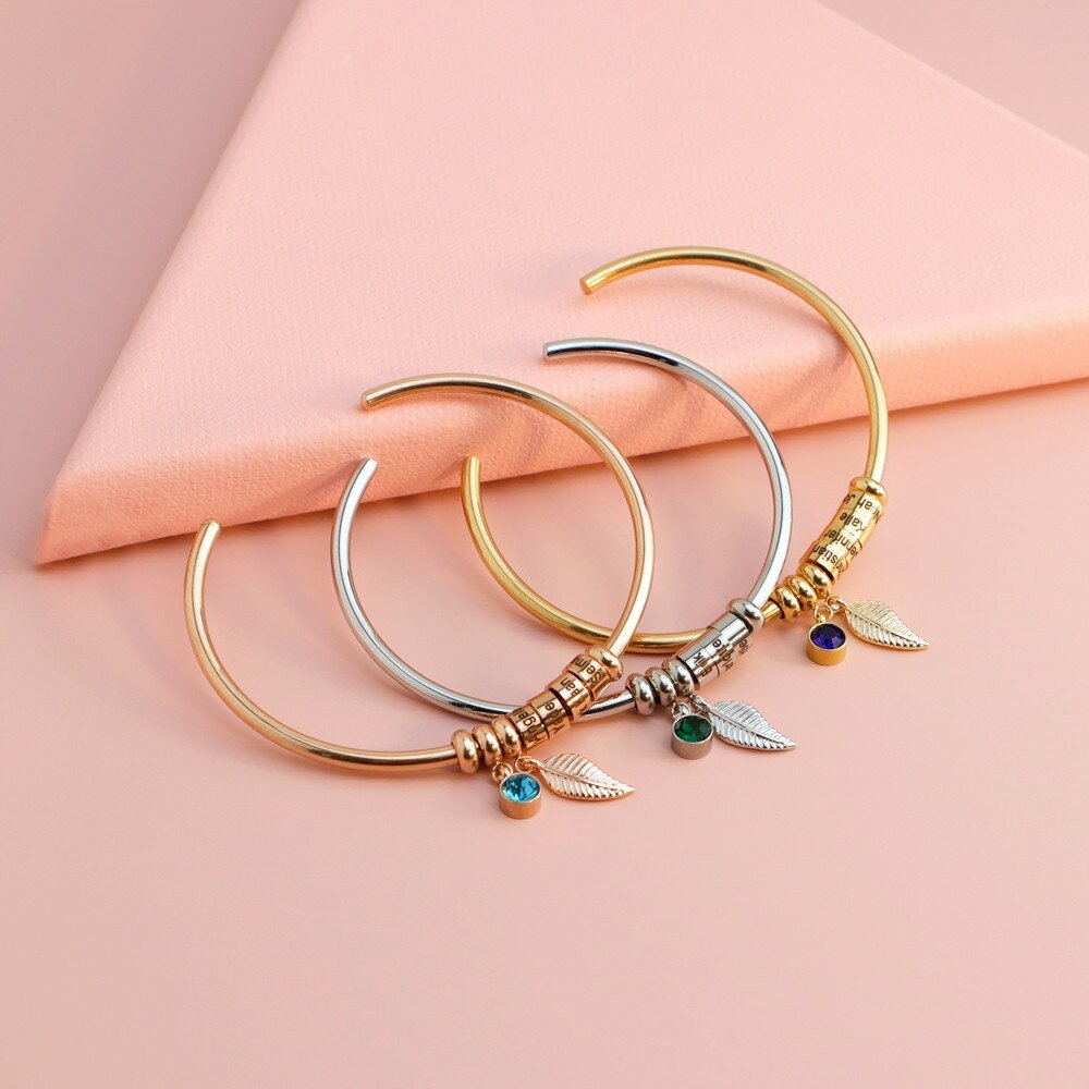 Diamo Bracelet With Leaf And Custom Beads