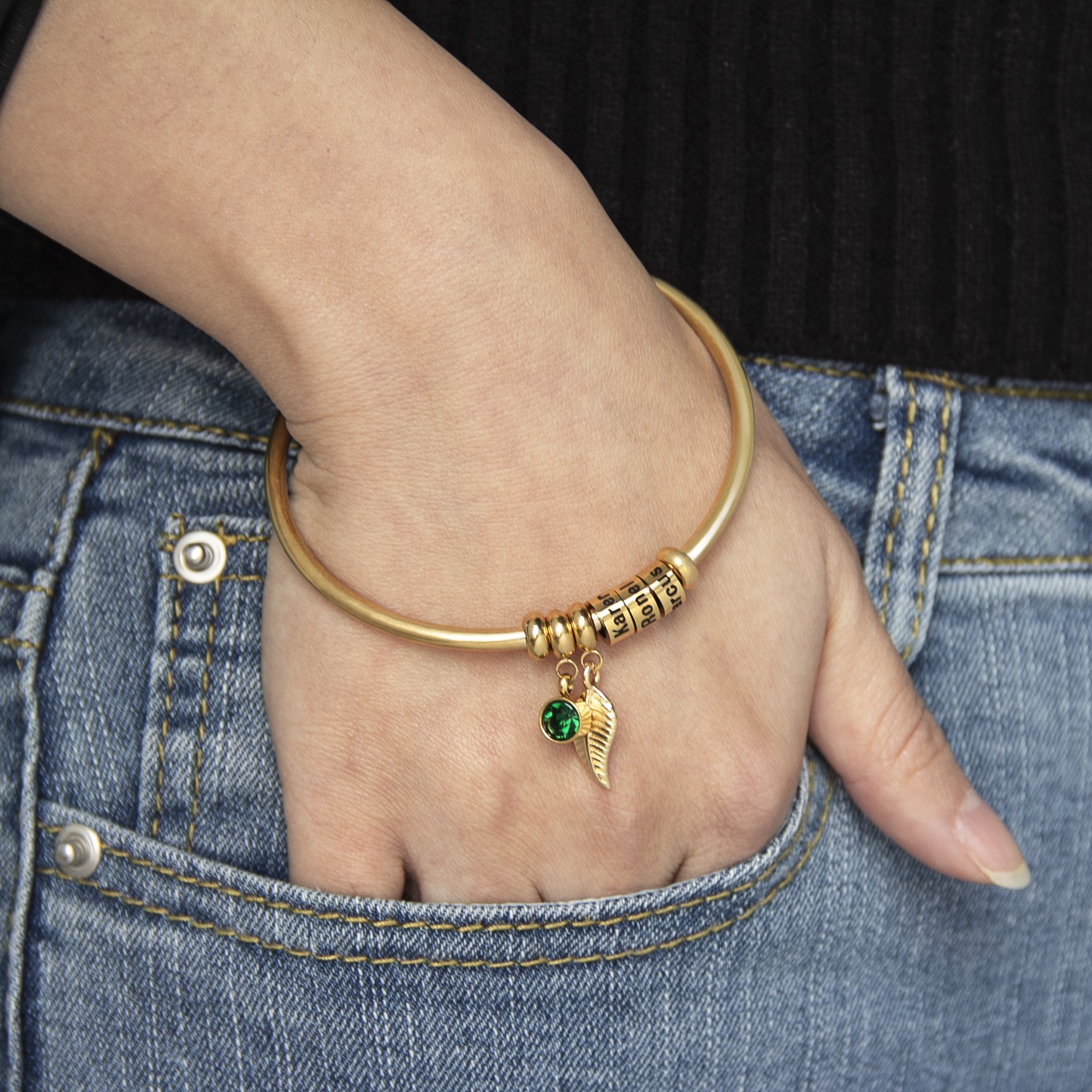 Diamo Bracelet With Leaf And Custom Beads