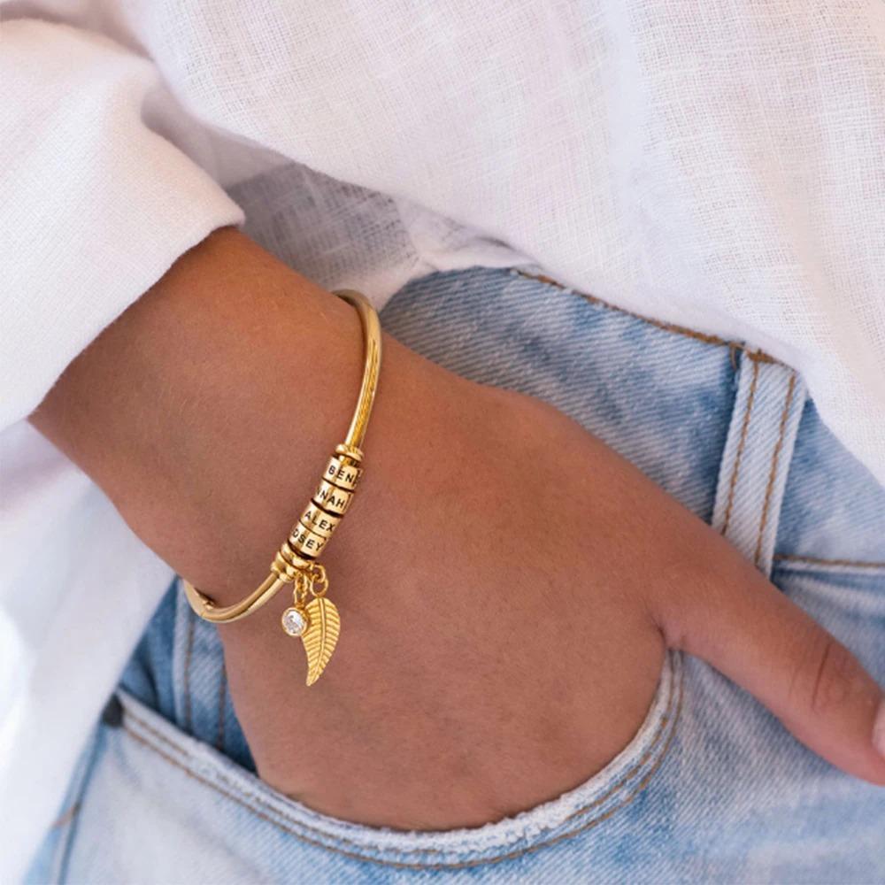 Diamo Bracelet With Leaf And Custom Beads