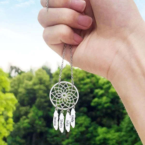 Dream Catcher Necklace Personalized 2-10 Names Mom`s Gift