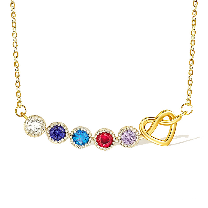 Birthstone Gift Family Infinity Bracelet with Heart for your lover Gift for Mom