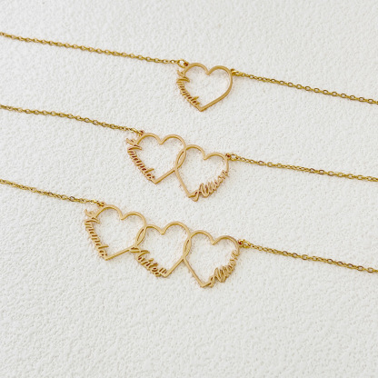 Custom Heart Up to 7 Name Necklace