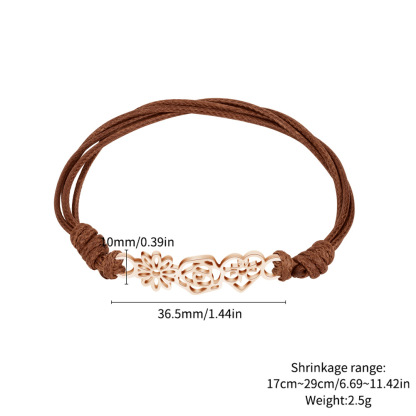 Mom's Gift Personalized Birth Flower Bracelet - No Rain No Flowers - Let Her Feel Proud