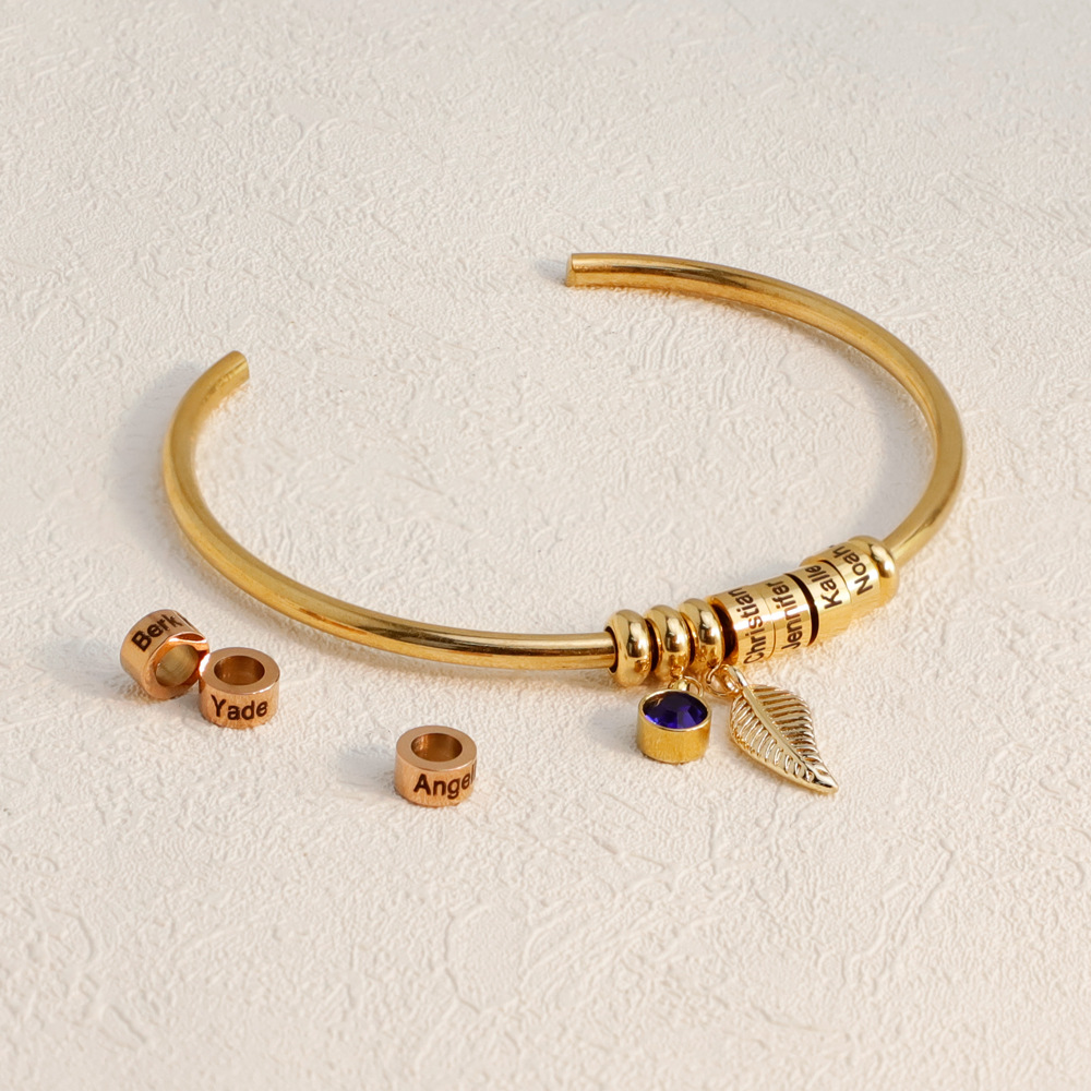 Diamo Bracelet With Leaf And Custom Beads