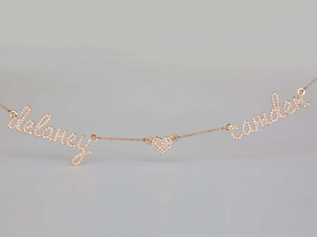 Christmas Gift Personalized Diamond Heart Name Necklace