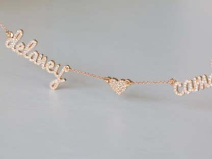 Christmas Gift Personalized Diamond Heart Name Necklace