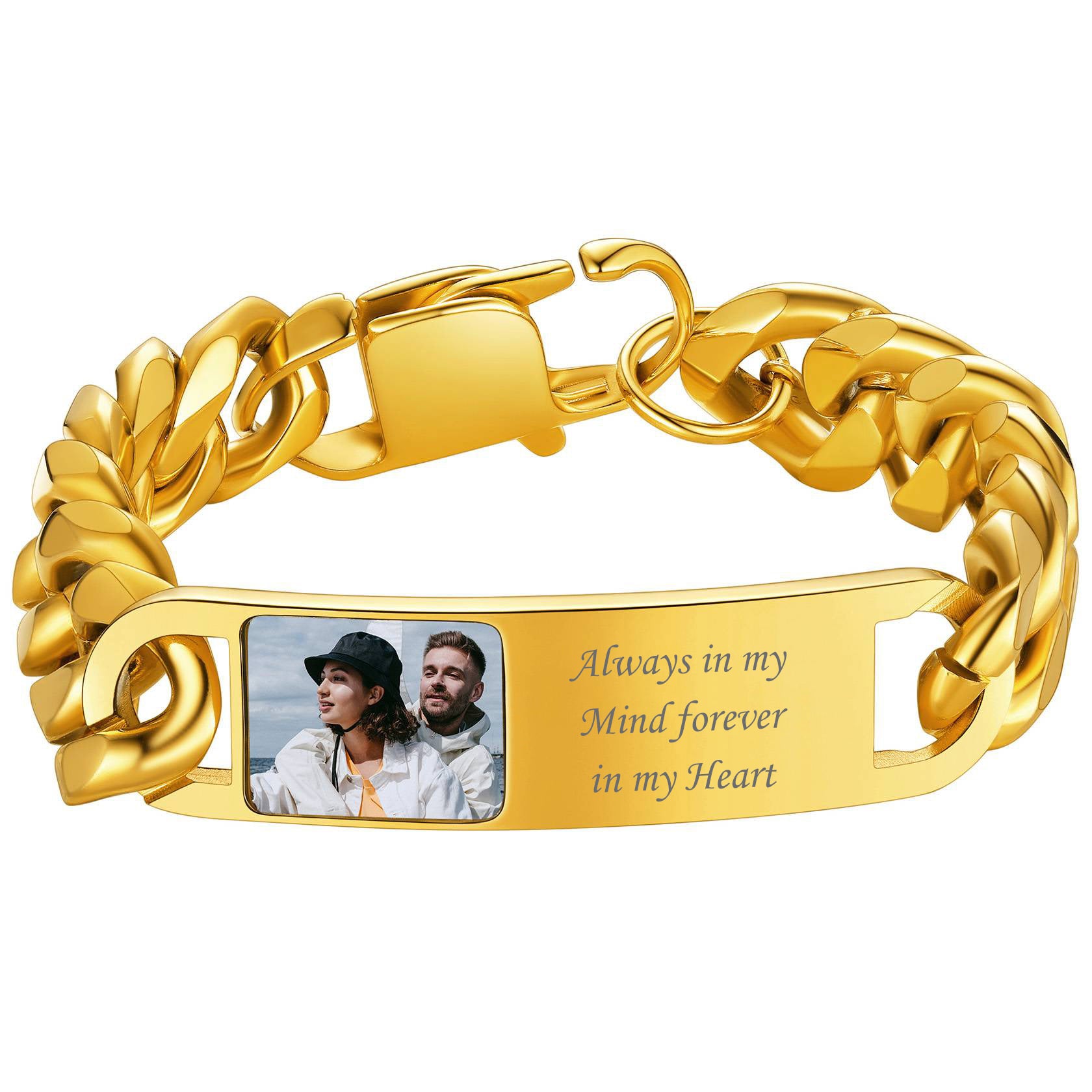 Personalized Name Picture Bracelets ID Bracelets for Men