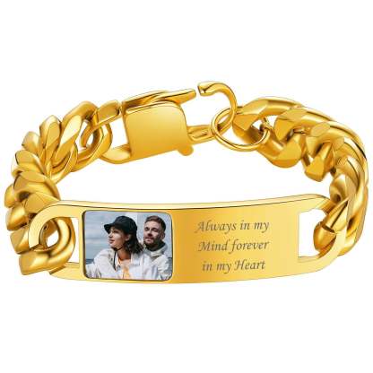 Personalized Name Picture Bracelets ID Bracelets for Men