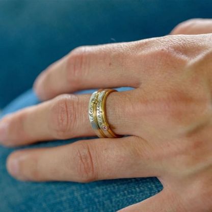 Mother's Gift Personalized Birthstone Name Ring set