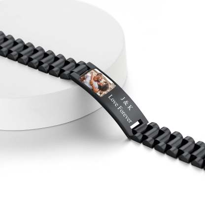 Personalized Name Picture Bracelets ID Bracelets for Men