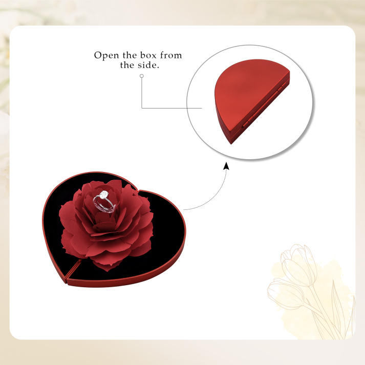 Ring Gift Box Rose Exquisite Jewelry Box Valentine's Day Gift Packaging Box