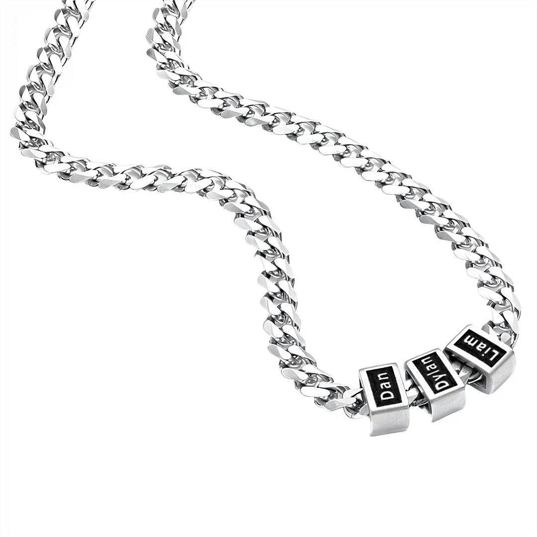 Customized Bead Name Cuban Necklace For Father