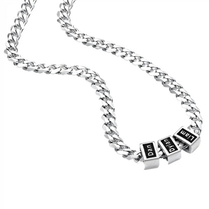 Customized Bead Name Cuban Necklace For Father