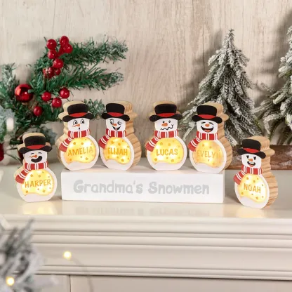 Personalized Snowman LED Light Wooden Decoration Ornament - Gather The Family Under One Roof