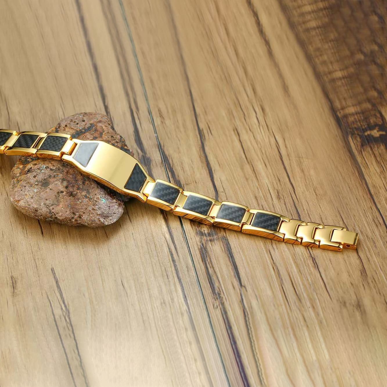 Customizable Titanium Steel Carbon Fiber Photo Bracelet