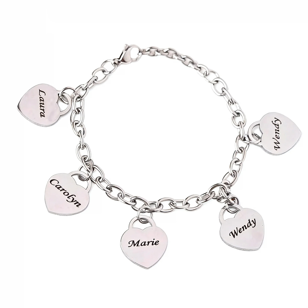 Personalized Heart Engraved Bracelet