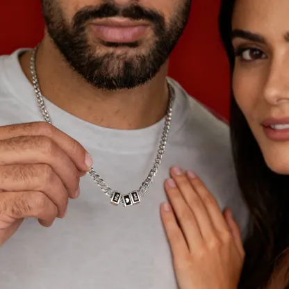 Customized Bead Name Cuban Necklace For Father