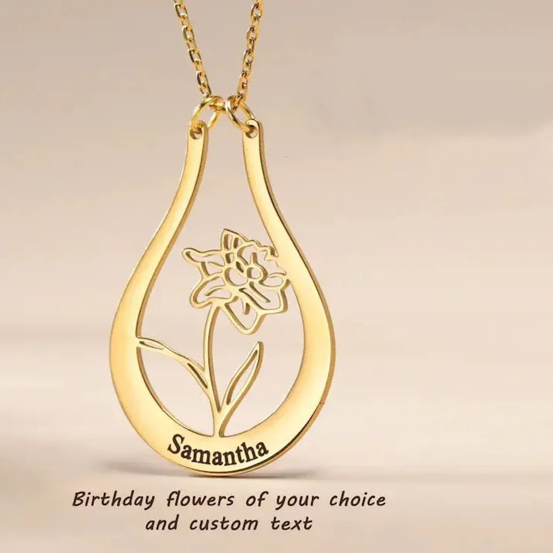 Mom's Personalized Gift Family's Birth Flower Necklace