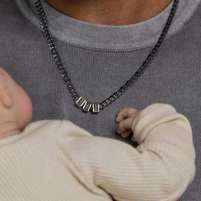 Customized Bead Name Cuban Necklace For Father