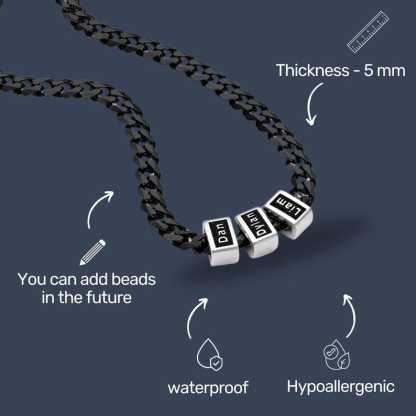 Customized Bead Name Cuban Necklace For Father