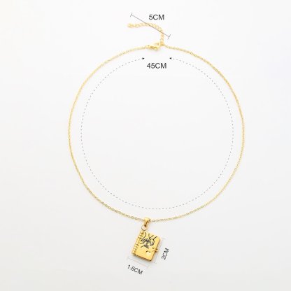 My Daughter Book Necklace – Custom Name Locket with Hand-Drawn Cover, Mini Message Pendant Gift of Love & Encouragement