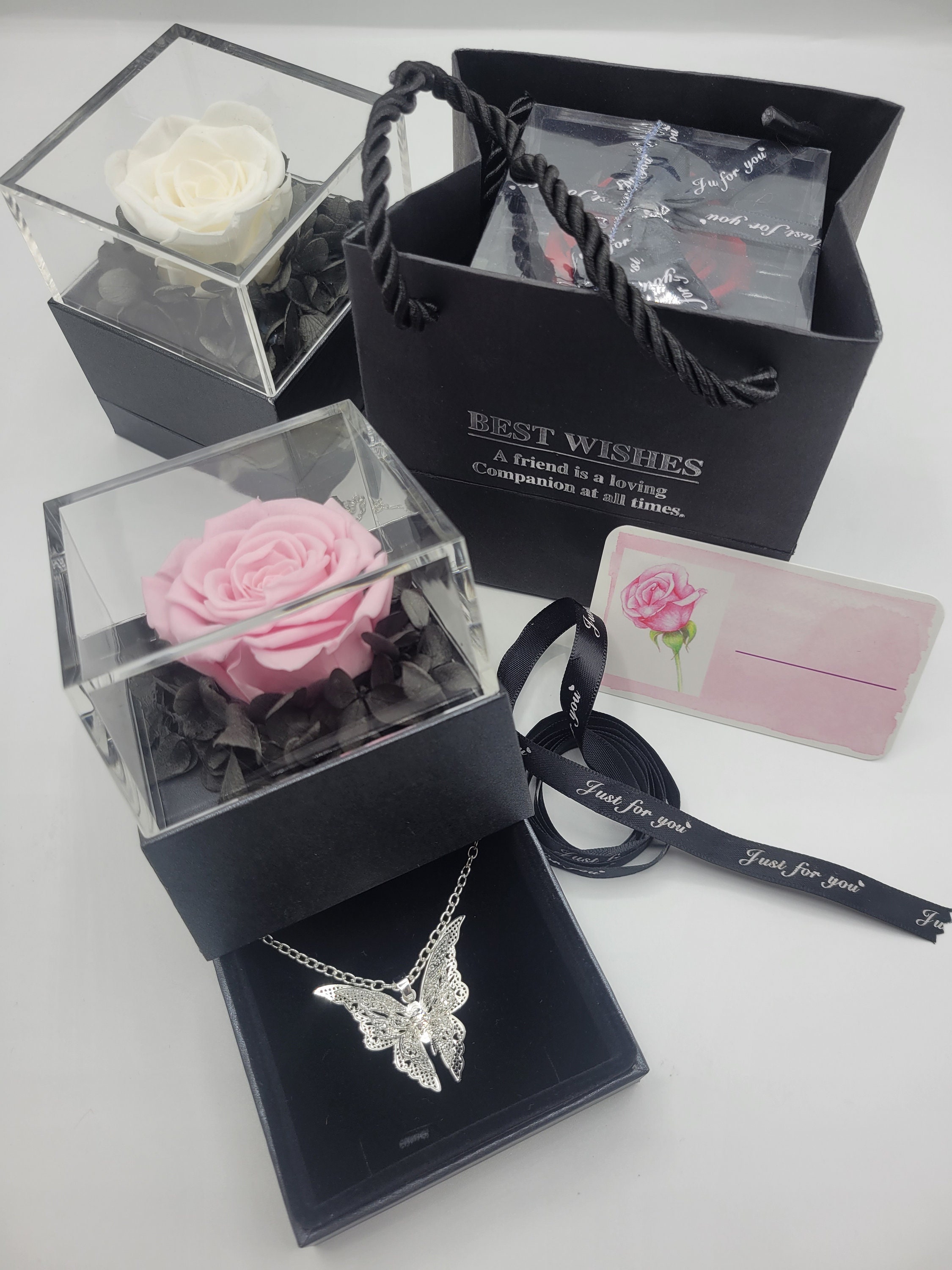 Preserved Roses with Jewelry Box