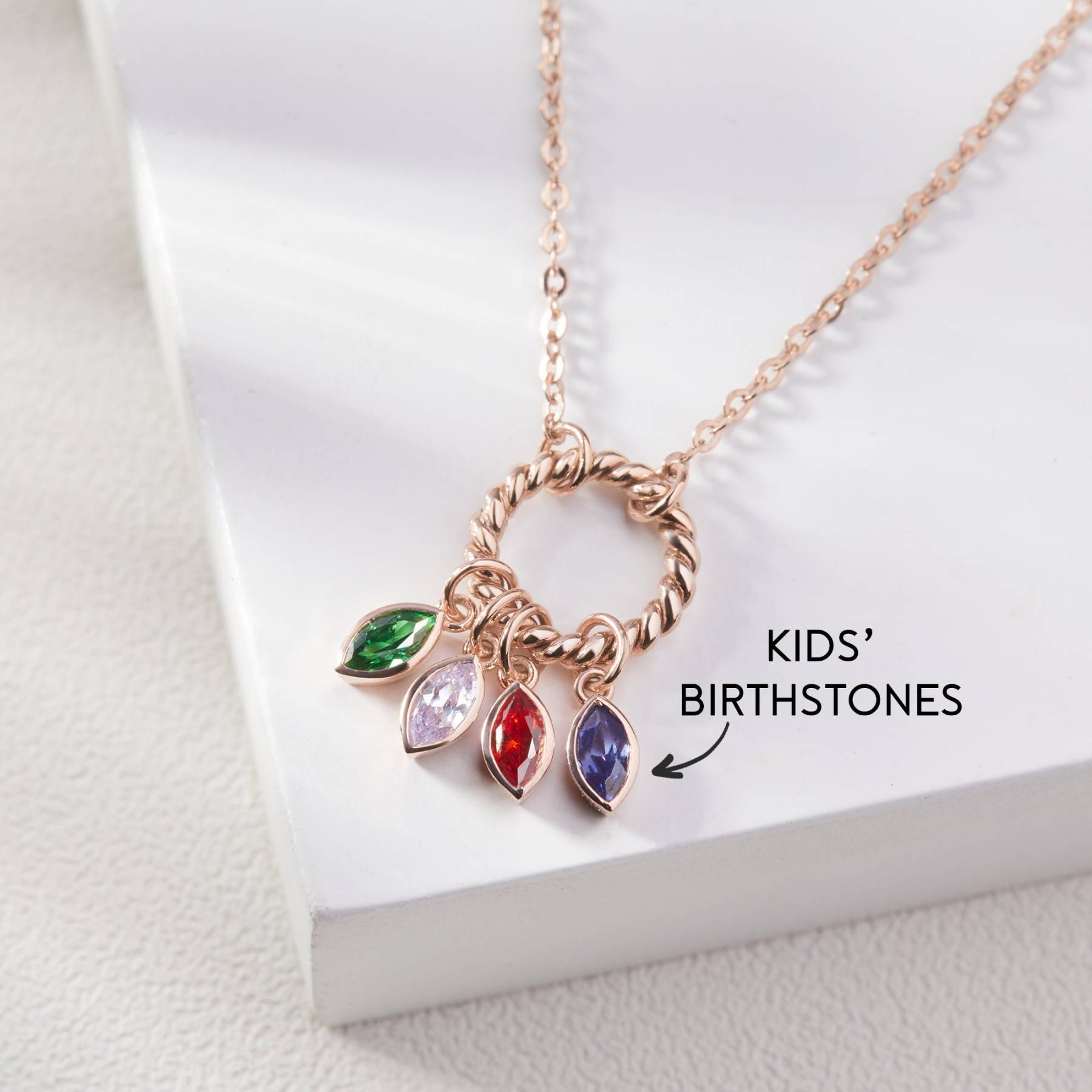 Mother's Day Gift Multiple Family Birthstone Necklace