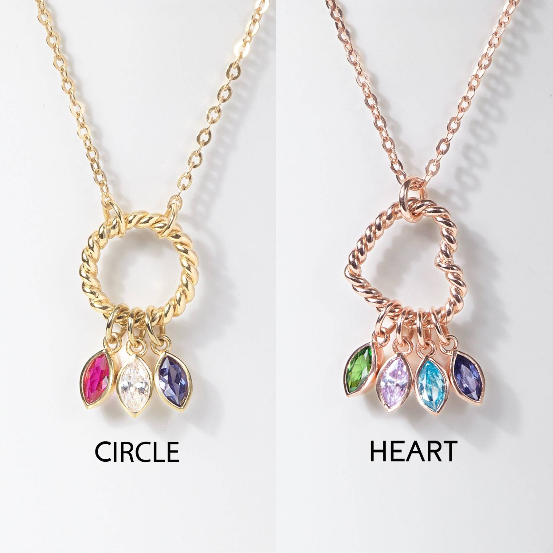 Mother's Day Gift Multiple Family Birthstone Necklace