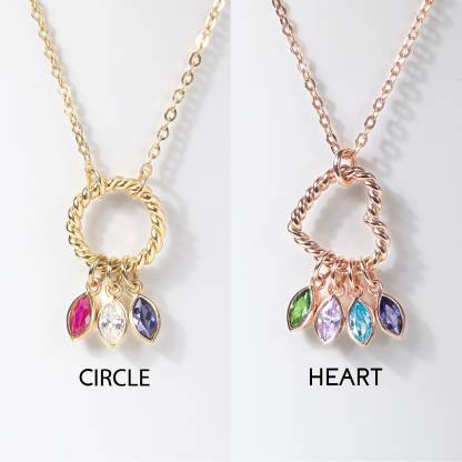 Mother's Day Gift Multiple Family Birthstone Necklace