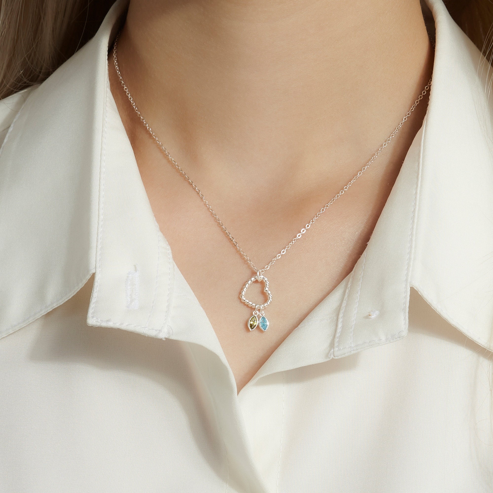 Mother's Day Gift Multiple Family Birthstone Necklace