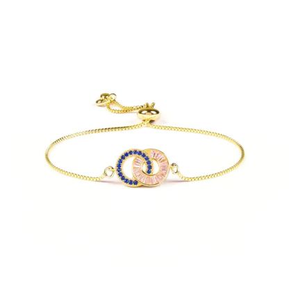 Mother & Daughter Birthstone Unbreakable Bond Linking Circles Bracelet