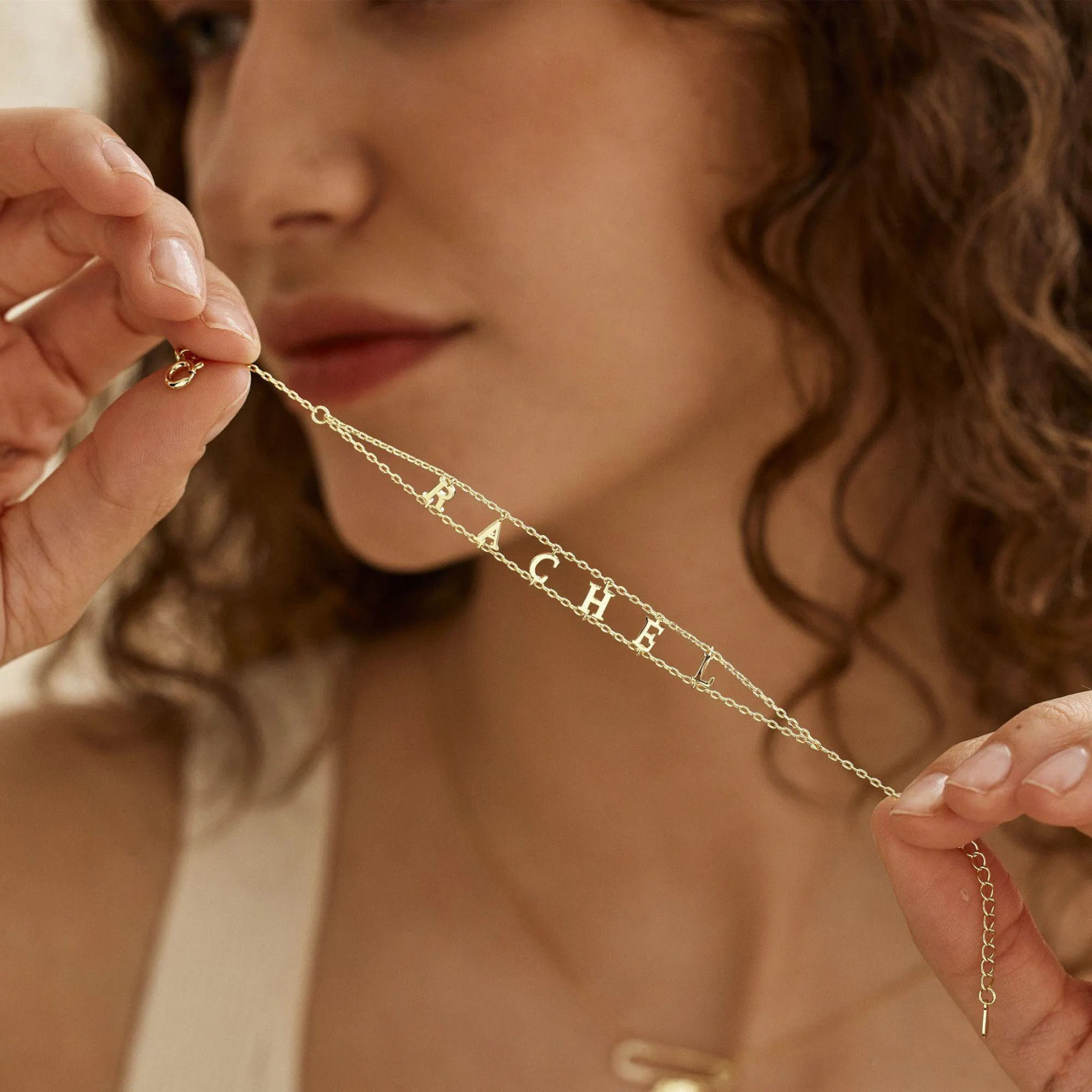 Custom Double Chain Name Bracelet