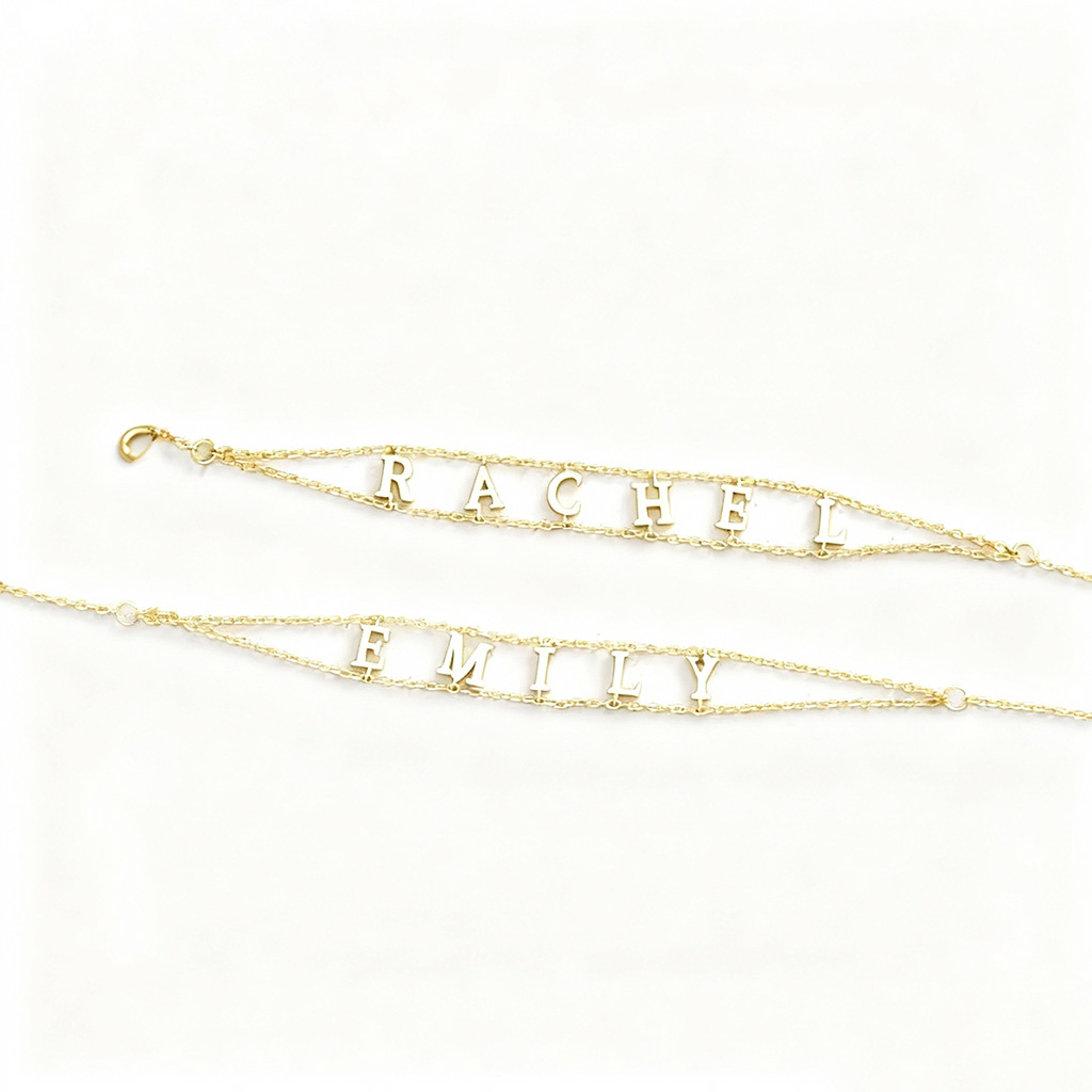 Custom Double Chain Name Bracelet