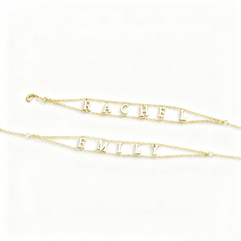 Custom Double Chain Name Bracelet