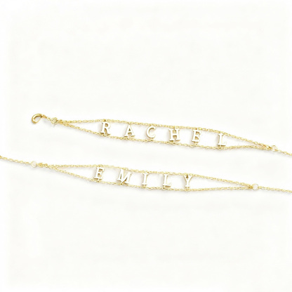 Custom Double Chain Name Bracelet