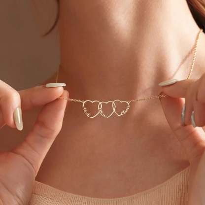Custom Heart Up to 7 Name Necklace