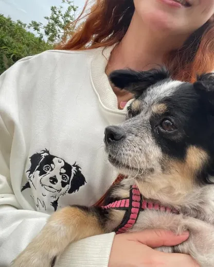 Custom Embroidered Pet Face T-shirt,Personalized hoodie embroidered with multiple pets