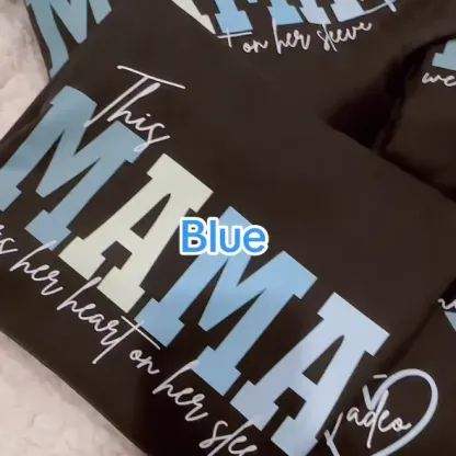 Personalized This Belongs to mum-Wear Heart On Sleeve Mama Sweatshirt with Kid Names on Sleeves-Mother's Day