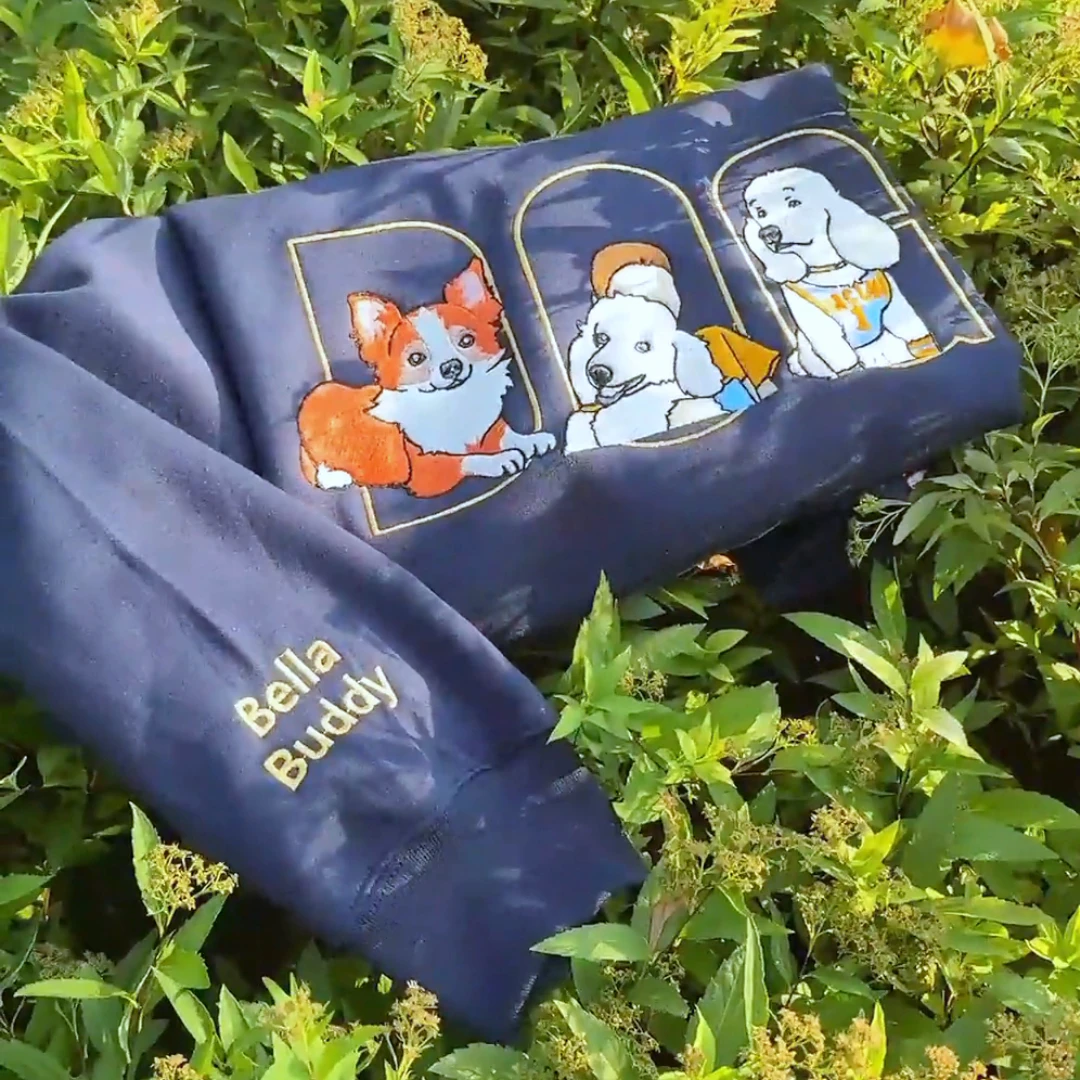 Custom Dog/pet Full-color Embroidered Sweatshirt With Photo - Pet Memorial Gift, Gift For pet lover-forlovever