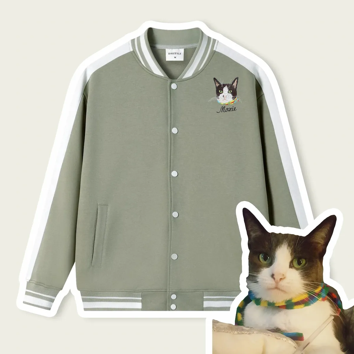 Custom Pet Embroidered Varsity Jacket