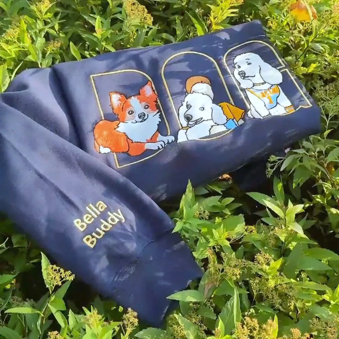 Custom Dog/pet Full-color Embroidered Sweatshirt With Photo - Pet Memorial Gift, Gift For pet lover-forlovever