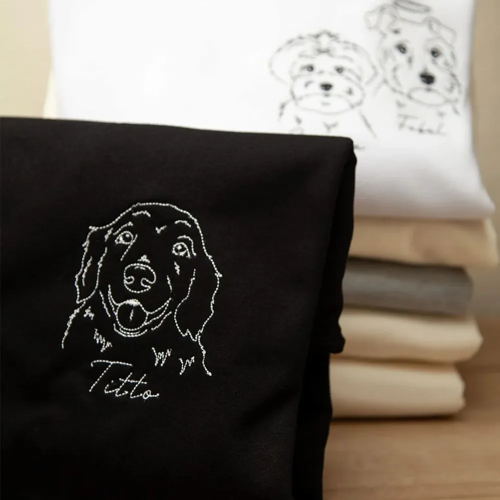 Custom Embroidered Pet Face Sweatshirt,Personalized hoodie embroidered with multiple pets